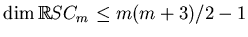 $ \dim \mathbb{R}SC_m\le m(m+3)/2-1$