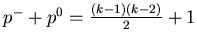 $ p^-+p^0=\frac{(k-1)(k-2)}2+1$