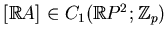 $ [\mathbb{R}A]\in
C_1(\mathbb{R}P^2;\mathbb{Z}_p)$