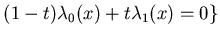 $ (1-t)\lambda _0(x)+t\lambda _1(x)=0\}$