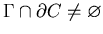 $ \Gamma \cap\partial C\ne\varnothing $